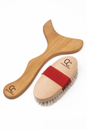 Set of 2 Natural Horsehair Cellulite Brush & Massage Board (Classic Model) - Comesbeauty