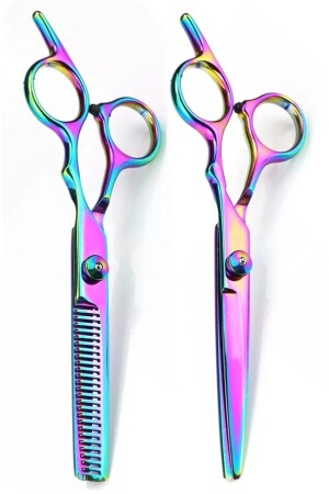Set of 2 Screw Tail Hair Cutting and Thinning Cutting Scissors Straight and Intermediate Scissors Set Xlq501 - Xolo