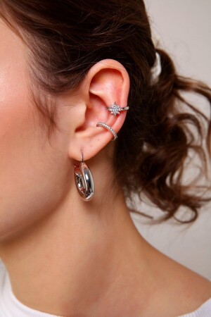 Set of 2 Silver Color North Star Earcuffs - Aurrari