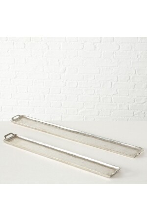 Set of 2 Silver Decorative Trays 12cm-13cm BO 8224200 - BOLTZE HOME