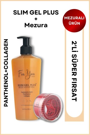 Set of 2 Slim Gel Plus Regional Slimming with Tape Measure - Stretch Marks and Cellulite Cream - For You Gold