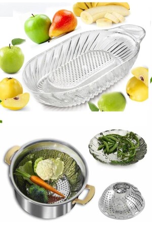 Set of 2 Steaming and Glass Baby Grater Boiling Grating Set nqS5386 - naque