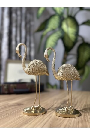 Set of 2 Stylish Decorative Flamingo Gold Color Decoration Object Decoration - Migasan