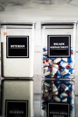 Set of 2 Tablets and Detergent Storage Box with Decorative Rectangular Vacuum Lid 2900ml 6596666455 - kalitebudur34