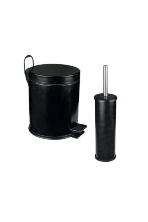 Set of 2 Toilet Dustbin and Toilet Brush Matte Black ST. 0302. 102. S - Maxiflow