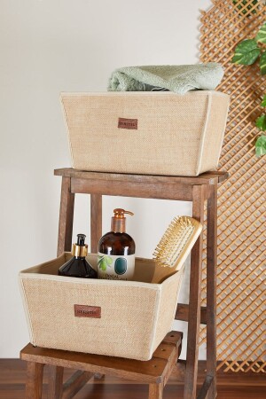 Set of 2 Trapezoidal Jute Baskets - Serstil