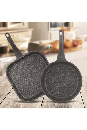 Set of 2 Whisk Pans (28 Cm Grill, 26cm) - Gray THE. 024. 52 - ThermoAD