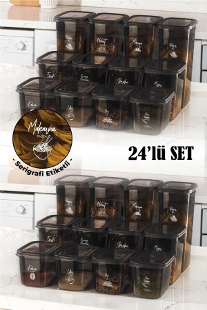 Set of 24 Peggy Rectangular Storage Containers with White Screen Printing Labels 8x(1.3 LITER, 2 LITER, 3.2 LITER) BNMPGGY24LU - Vienev