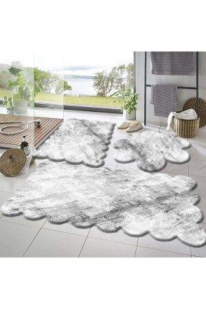 Set of 3 Anti-Slip Base Bath Mat Carpet 50x50 (round daisy) --50x60(LASER)- -60x100 (LASER) - Sarar
