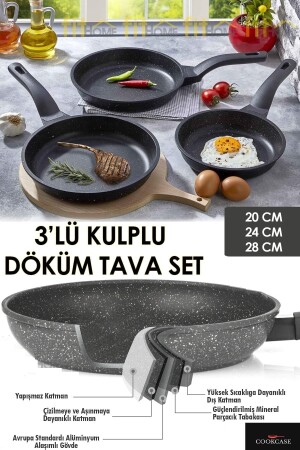 Set of 3 Granite 4 mm Pans N - COOKCASE