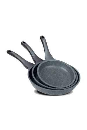 Set of 3 Granite Cast Pans 20 Cm 24 Cm 28 Cm Thrttsvy - Thermoad