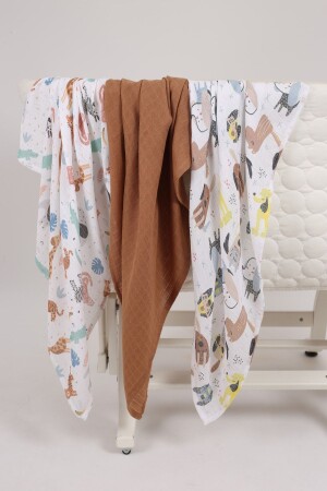 Set of 3 Multi-Purpose Muslin Covers - 75x75 Cm ZTC200 - LUCKKA