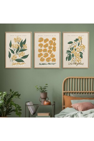 Set of 3 Paintings with Natural Wood Frame Hpn112 HPN112 - HOMEPACK