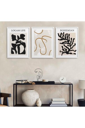 Set of 3 Paintings with White Laminated Frame Hpn082 - Homepack