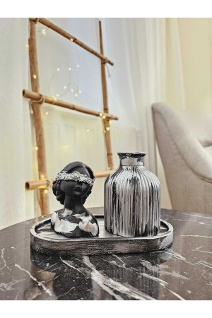 Set of 3 Vases with Silver Female Figures & Decorative Objects & Plates & Vases & Figurines & Decorative Items - Dnz Dekor