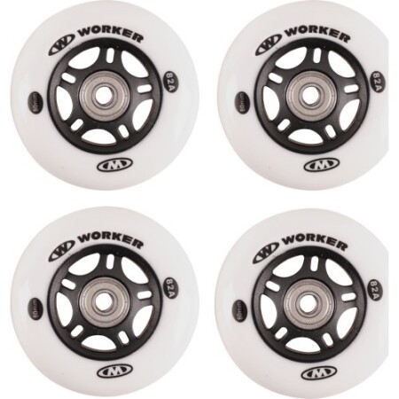 Set of 4 80 mm wheels and chrome ABEC-7 bearings - Worker