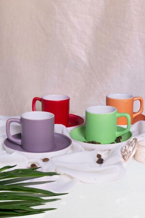 Set of 4 Colorful Cups & Orange, Grey, Green, Red ST_P305700 - Seraclass