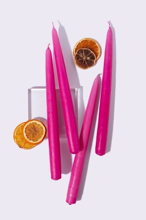 Set of 4 Fuchsia Candlestick Candles - Gizemli Home
