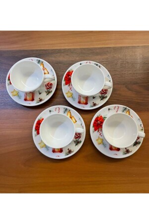 Set of 4 New Year Pattern Tea Cups CYFNCN14 - TEBAK COLLECTION