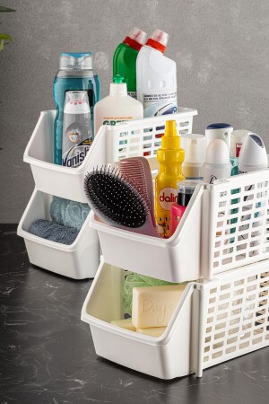 Set of 4 Stackable Bathroom Kitchen Shelves - Kitchen Organizer RF. 59017 - Meleni Home