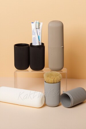 Set of 4 Travel Accessories Carrying Container Glasses Toothbrush Toothpaste Storage Box 7480000716351 - KaktüsKedi