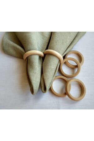 Set of 4 Vintage Wooden Napkin Rings Napkin Holder Napkin Ring Gift Dowry Tableware Presentation - Home Art Atelier Hand Made