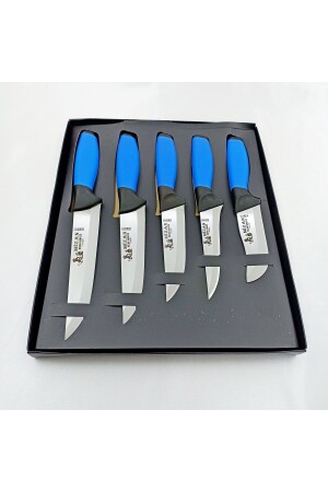 Set of 5 Double Color Stainless Steel Professional Kitchen Knives - Sacrifice Set - Mizan Bıçak