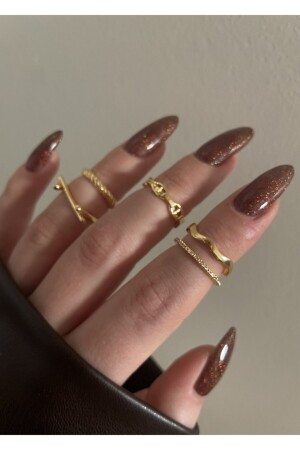 Set of 5 Joint Thin Rings - Kiligistanbul