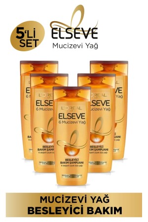 Set of 5 Miraculous Oil Care Shampoo 360 ml - Elseve