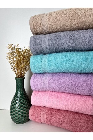 Set of 6 40x80 Cm 100% Cotton Hand and Face Towels 6RNKL44AYHN - AYHANHOME