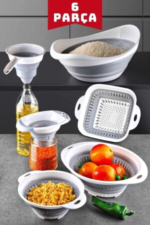 Set of 6 Accordion Folding Strainer Set - Folding Dowry Set 6 Pieces - Open Home Concept