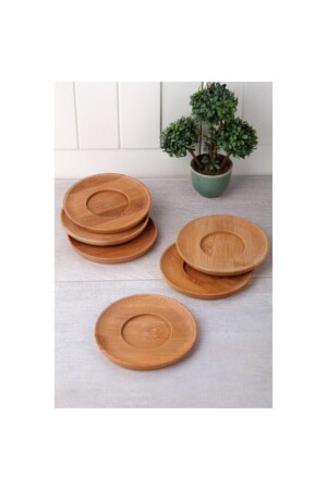 Set of 6 Bamboo Tea-Coffee Cups and Saucers - Çiko Toys