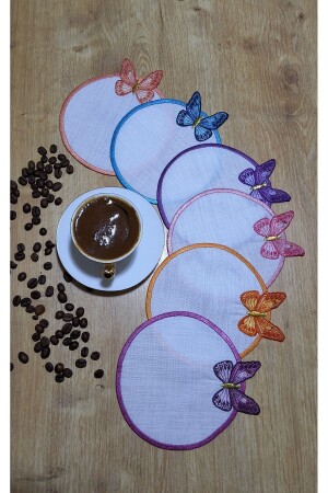 Set of 6 Butterfly Coffee Serving Cocktail Napkins - Ngr Home