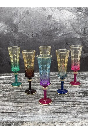 Set of 6 Colored Glass Coffee Water Glasses 180ml - Yzhome