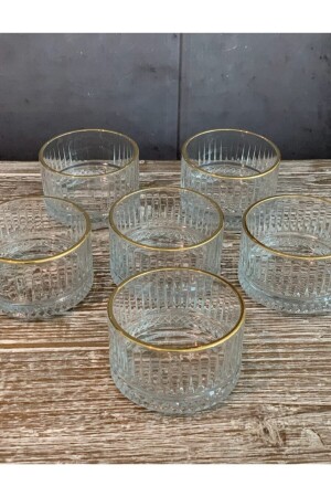 Set of 6 Elysia Gold Gilded - Elysia Gold 235 Cc Small Bowl - Small Snack Bowl - -k - Paşabahçe