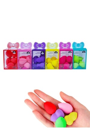 Set of 6 Mini Colored Makeup Sponges - Acarlarticaret