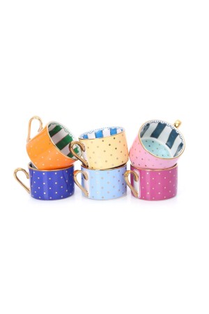 Set of 6 Polka Dot Tea & Coffee Cups 200 Ml kbr-bb35 - morponi