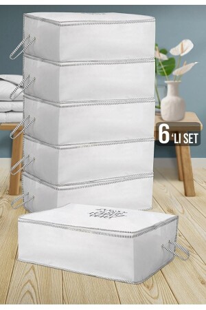 Set of 6 Storage Boxes-Printed Multi-Purpose Pillow Quilt Storage Box 65*45*24 Cm - Yellow Stary Home