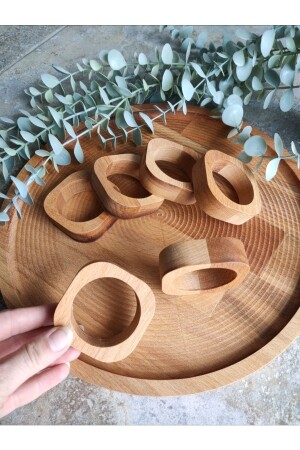 Set of 6 Wooden Napkin Rings - Napkin Ring - Köksal Atölye