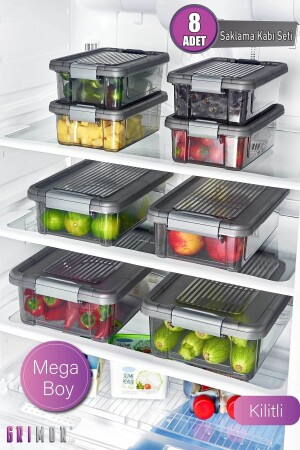 Set of 8 Lockable Mega Size Storage Containers GM00316 - GRİMOR Life