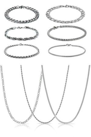 Set of 9 6 Bracelets 3 Necklaces (NECKLACE AND BRACELET SET) - The Collection