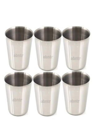 Set Standard Size 220cc Stainless Steel Cup Metal Water Tea Cup Unbreakable Guaranteed Cup 6 Pieces - Jt