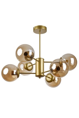 Seul Modern Tasarım Salon Yemek Odası Mutfak Eskitme Renk Balcamlı Sarkıt 6 Lı Avize S4120 - Modavize