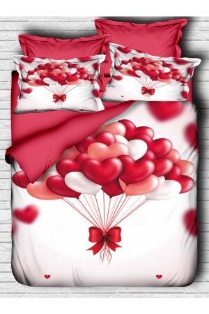 Sevgililer Günü Kalpli Balon 3-d Nevresim Takımı SGDG102 - Fabeteks