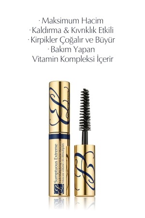 Seyahat Boy Siyah Maskara - Sumptuous Extreme Maskara - 2.8 ml- (Hacim- Kıvırma- Kaldırma) - Estee Lauder