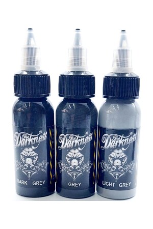 SHADOW TATTOO PAINT SET GRAY 3 DIFFERENT COLORS DARKNESS 30 ML - Darkness