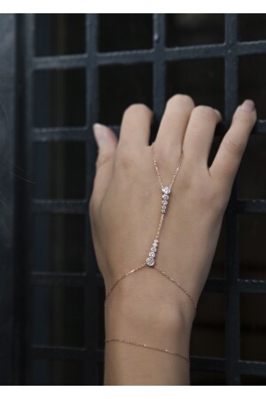 Shahmaran-Silber mit 925-Karat-Roséplattierung und weißem Steindesign - Sunshine