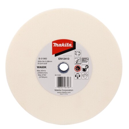 Sharpening disc 205x19x15.88mm WA60K RST/for metal - Makita Accessories