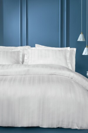 Shelly Double Bamboo Satin Duvet Cover Set - White YTSGRPIST-1562821 - Yataş