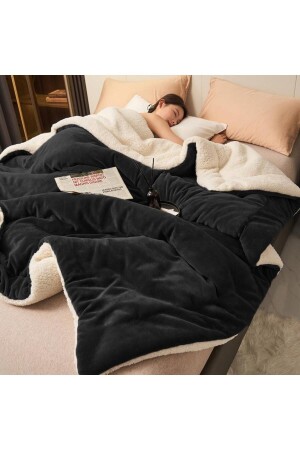 Sherpa Fleece Blanket Double Sided Single 160x220 cm - Mulberry